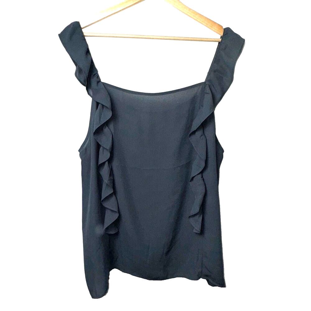 Loft XL Gray Ruffle Tank Top